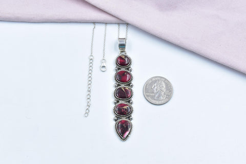 Handmade Rose Dahlia Turquoise & Sterling Silver Pendant with 16 Inch Adjustable Chain