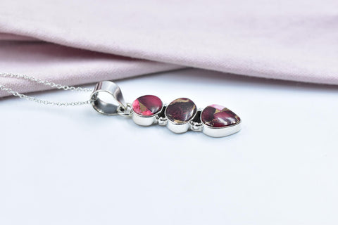 Handmade Rose Dahlia Turquoise & Sterling Silver Pendant with 16 Inch Adjustable Chain