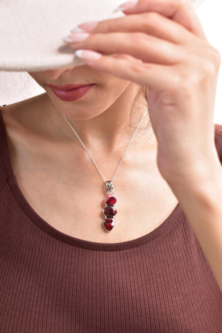 Handmade Rose Dahlia Turquoise & Sterling Silver Pendant with 16 Inch Adjustable Chain