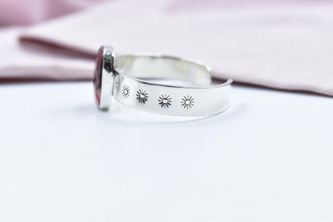 Handmade Rose Dahlia Turquoise 925 Sterling Silver Bangle