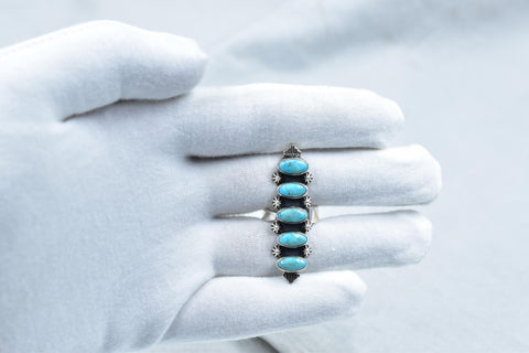 Handmade Mojave Turquoise & Sterling Silver Adjustable Ring