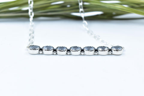 Handmade Cubic Zircon & Sterling Silver Necklace with 18 inch Adjustable Chain