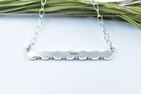 Handmade Cubic Zircon & Sterling Silver Necklace with 18 inch Adjustable Chain