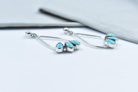 Handmade Balloon Opal & Sterling Silver Post Stud Earrings for Women
