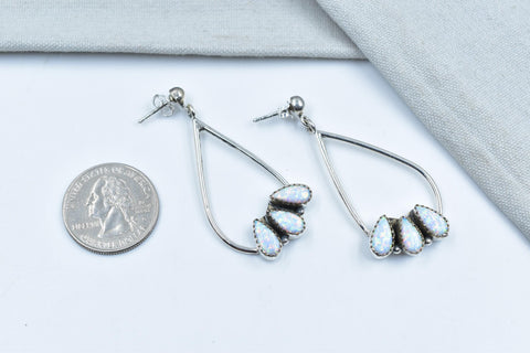 Handmade Balloon Opal & Sterling Silver Post Stud Earrings for Women