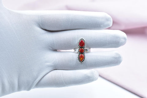 Handmade Balloon Opal Sterling Sterling Silver Adjustable Ring