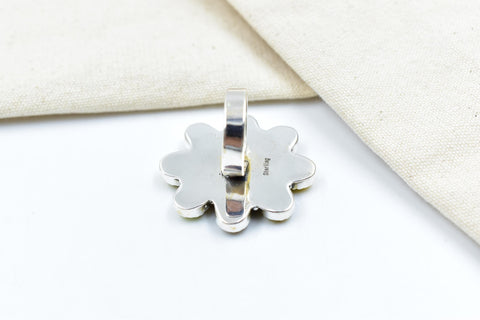 Handmade Honey Dahlia Mojave Turquoise & Sterling Silver Adjustable Ring