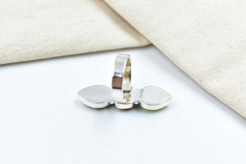 Handmade Honey Dahlia Turquoise & Sterling Silver Adjustable Ring