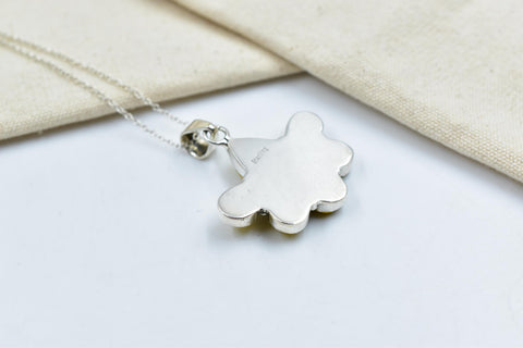 Handmade Honey Dahlia Turquoise & Sterling Silver Pendant with 16 inch Adjustable Chain