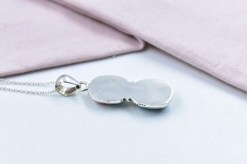 Handmade Cotton Candy Dahlia & Sterling Silver Pendant with 16 Inch Adjustable Chain