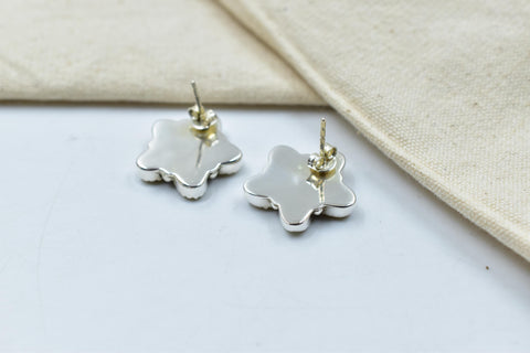 Handmade Balloon Opal & Sterling Silver Post Stud Earrings for Women