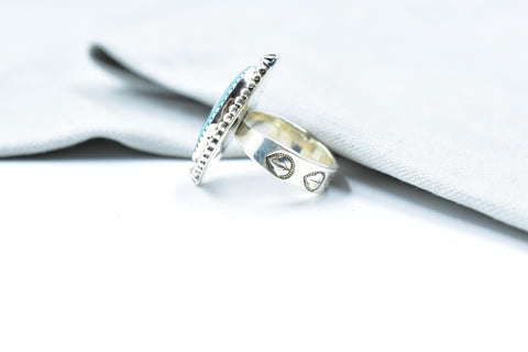 Handmade Mojave Turquoise & Sterling Silver Adjustable Ring