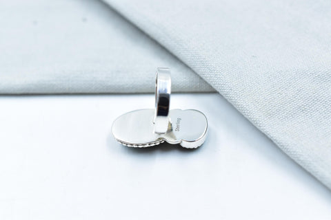 Handmade Hubei Turquoise & Sterling Silver Adjustable Ring