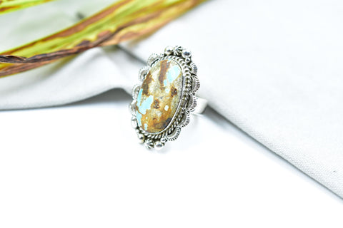 Handmade Ribbon Oyster & Sterling Silver Ring Adjustable Ring