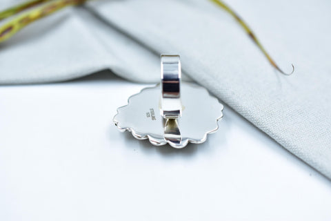 Handmade Ribbon Royston & Sterling Silver Ring Adjustable Ring