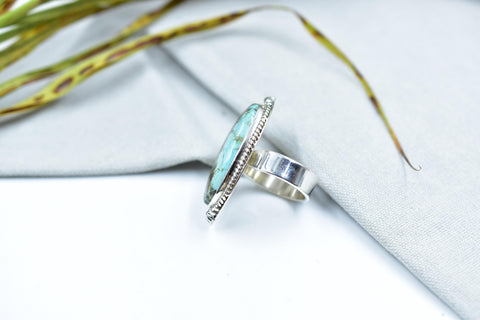 Handmade Ribbon Royston & Sterling Silver Ring Adjustable Ring