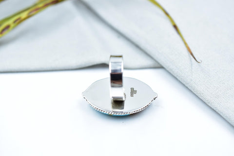 Handmade Ribbon Royston & Sterling Silver Ring Adjustable Ring