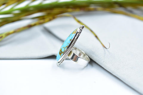 Handmade Sierra Bella Turquoise & Sterling Silver Adjustable Ring
