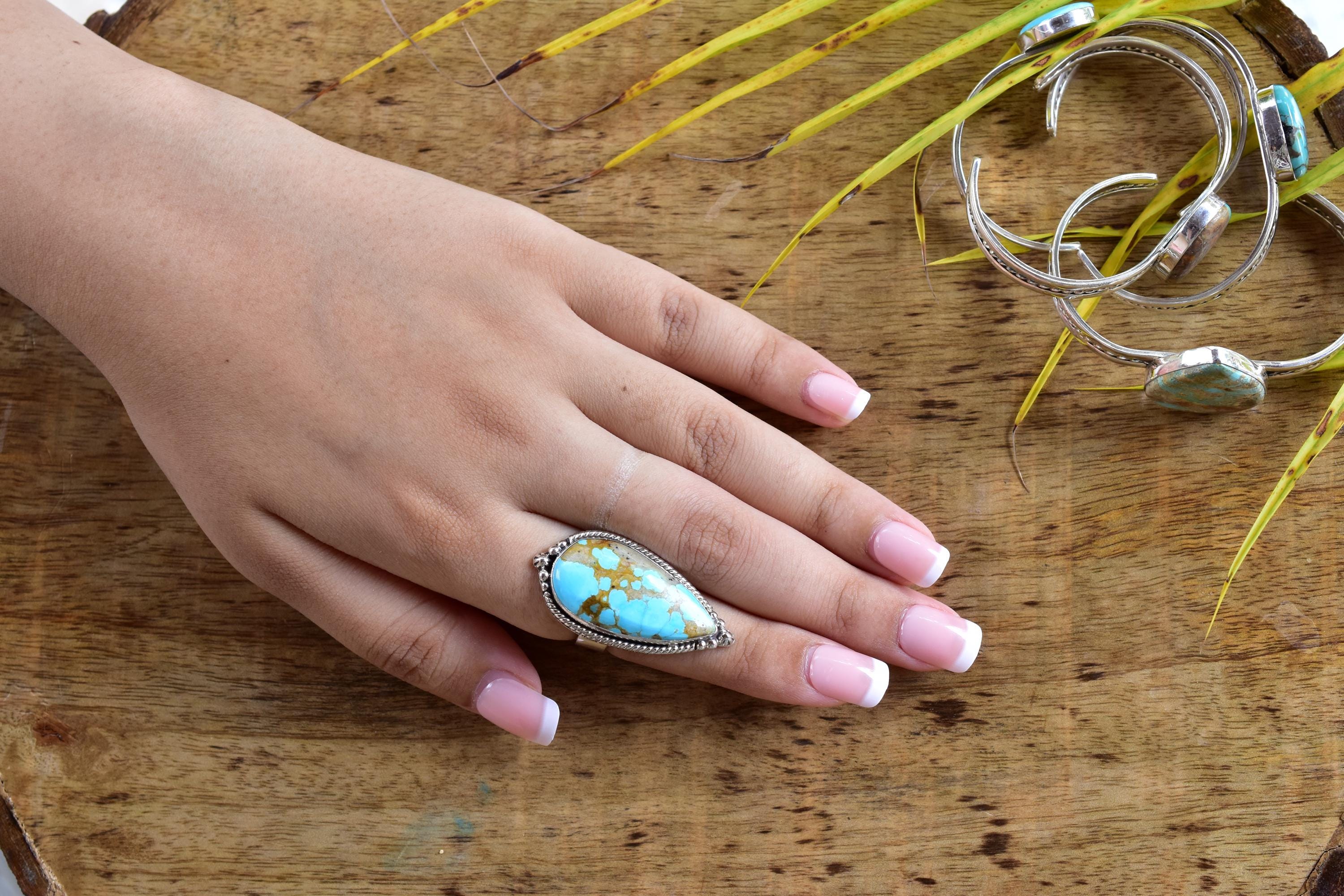 Handmade Sierra Bella Turquoise & Sterling Silver Adjustable Ring
