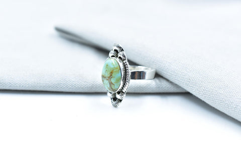 Handmade Mojave Turquoise & Sterling Silver Adjustable Ring