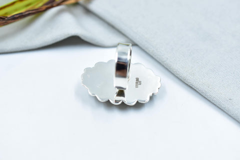 Handmade Ribbon Oyster & Sterling Silver Ring Adjustable Ring