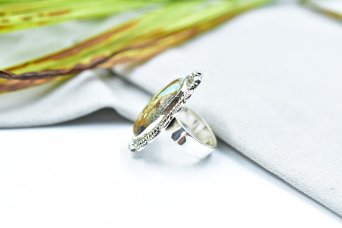 Handmade Ribbon Oyster & Sterling Silver Ring Adjustable Ring