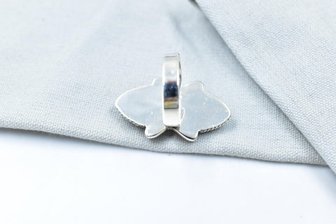 Handmade Purple Dahlia Turquoise & Sterling Silver Adjustable Cactus Ring