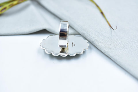 Handmade Number 8 Turquoise & Sterling Silver Adjustable Ring