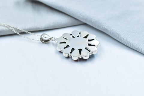 Handmade Turquoise & Sterling Silver Pendant with 16 Inch Adjustable Chain