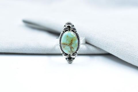 Handmade Mojave Turquoise & Sterling Silver Adjustable Ring