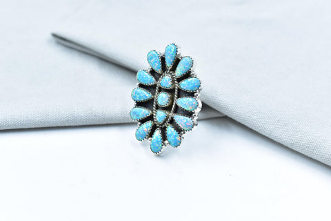 Handmade Balloon Opal & Sterling Silver Adjustable Ring