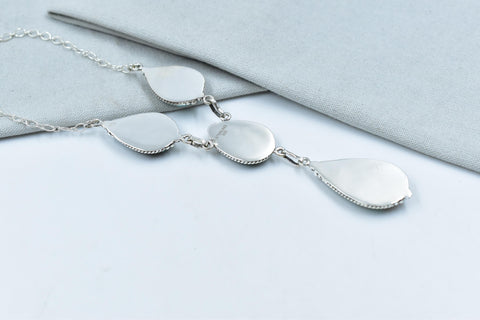 Handmade Number 8 Turquoise Sterling Silver Lariat Necklace with 20 inch Adjustable Chain