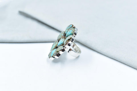 Handmade Number 8 Turquoise & Sterling Silver Adjustable Ring