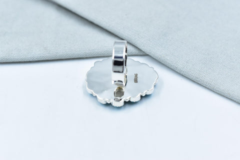 Handmade Blue Ridge Turquoise & Sterling Silver Adjustable Ring