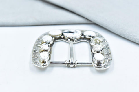 Handmade White Buffalo & Sterling Silver Statement Belt Buckles