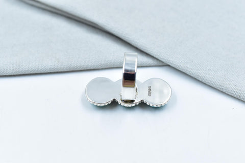 Handmade White Water Turquoise Sterling Silver Adjustable Crawler Ring
