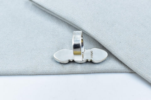 Handmade Golden Hill Turquoise & Sterling Silver Ring Adjustable Crawler Ring