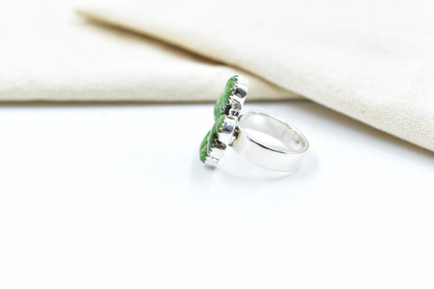 Handmade Sonoran Gold Turquoise & Sterling Silver Adjustable Ring