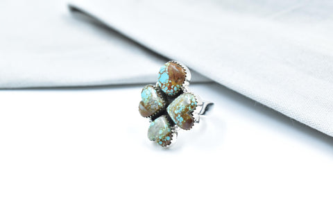 Handmade Number 8 Turquoise & Sterling Silver Adjustable Ring