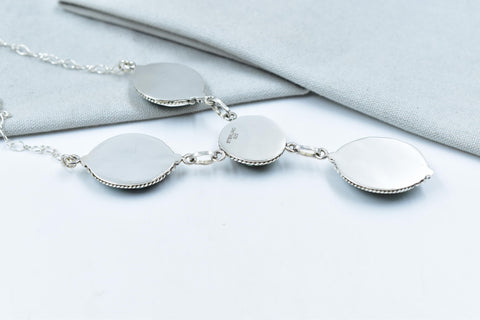 Handmade Hubei Turquoise & Sterling Silver Lariat Necklace with 18 inch Adjustable Chain