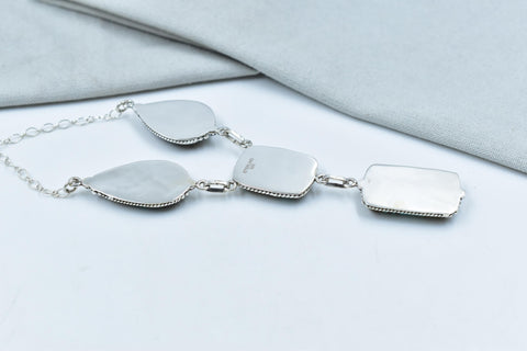 Handmade Number 8 Turquoise Sterling Silver Lariat Necklace with 18 inch Adjustable Chain