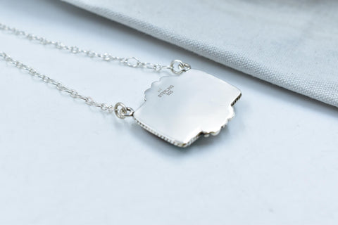 Handmade Number 8 Turquoise Sterling Silver Necklace with 18 inch Adjustable Chain