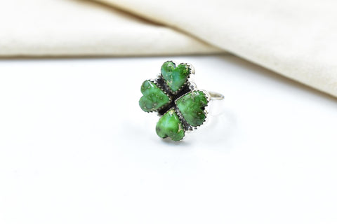 Handmade Sonoran Gold Turquoise & Sterling Silver Adjustable Ring