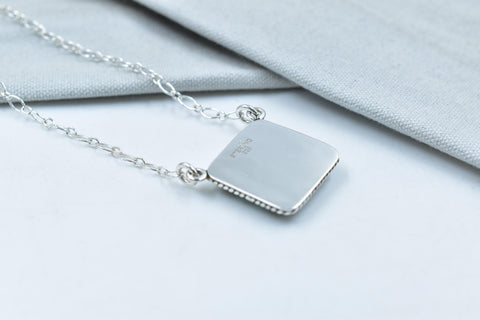 Handmade Number 8 Turquoise Sterling Silver Necklace with 18 inch Adjustable Chain