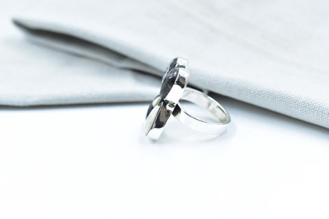 Handmade White Buffalo & Sterling Silver Adjustable Ring