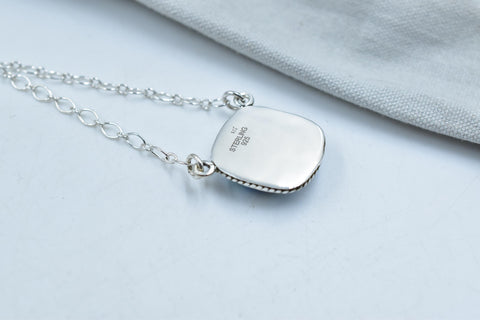 Handmade Golden Hill Turquoise & Sterling Silver Necklace with 18 inch Adjustable Chain