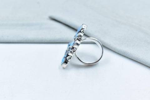 Handmade Golden Hill Turquoise & Sterling Silver Ring Adjustable Ring