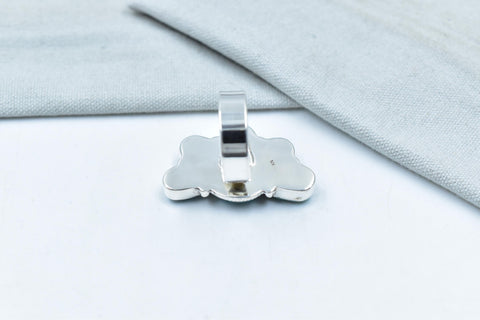 Handmade White Water Turquoise Sterling Silver Adjustable Ring