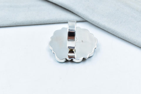 Handmade White Water Turquoise Sterling Silver Adjustable Ring