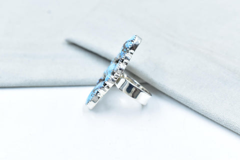 Handmade Golden Hill Turquoise & Sterling Silver Ring Adjustable Ring
